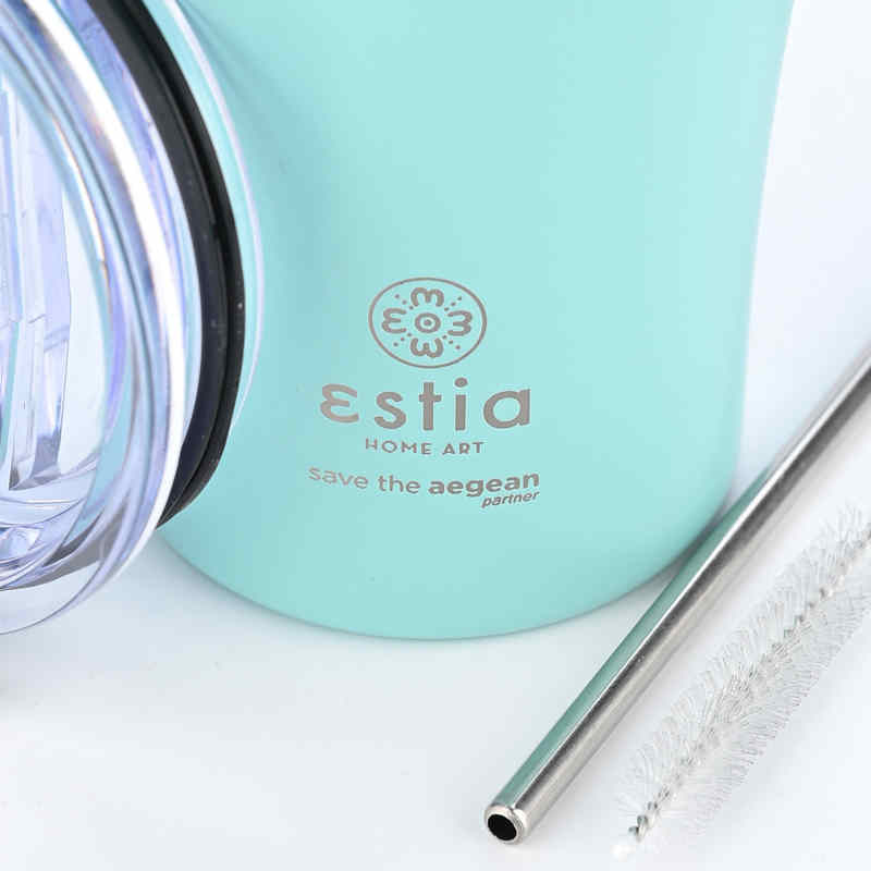 Estia Coffee Mug 500ml Save Τhe Aegean (Bermuda Green)