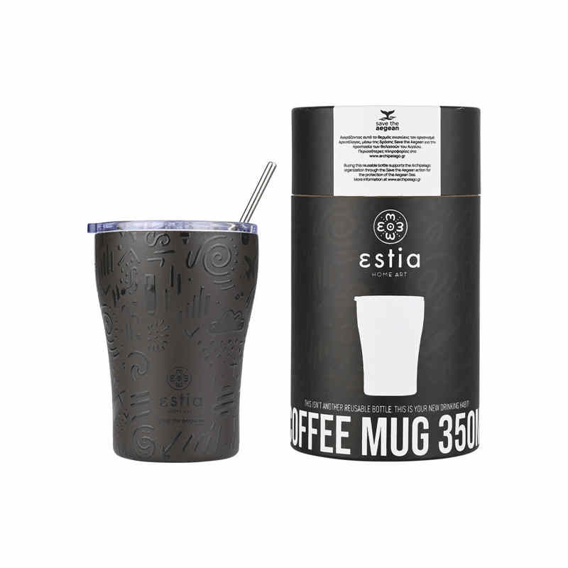 Estia Coffee Mug 350ml Save Τhe Aegean (Noir Echo)