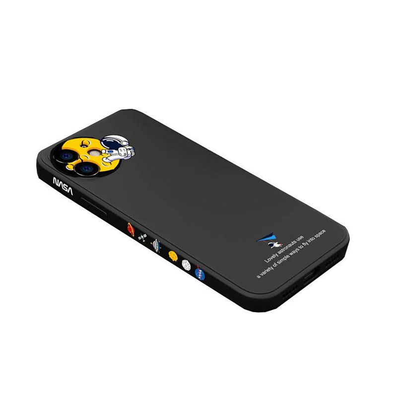 Astronaut Nasa Silicone Back Cover (iPhone 14 Pro) black