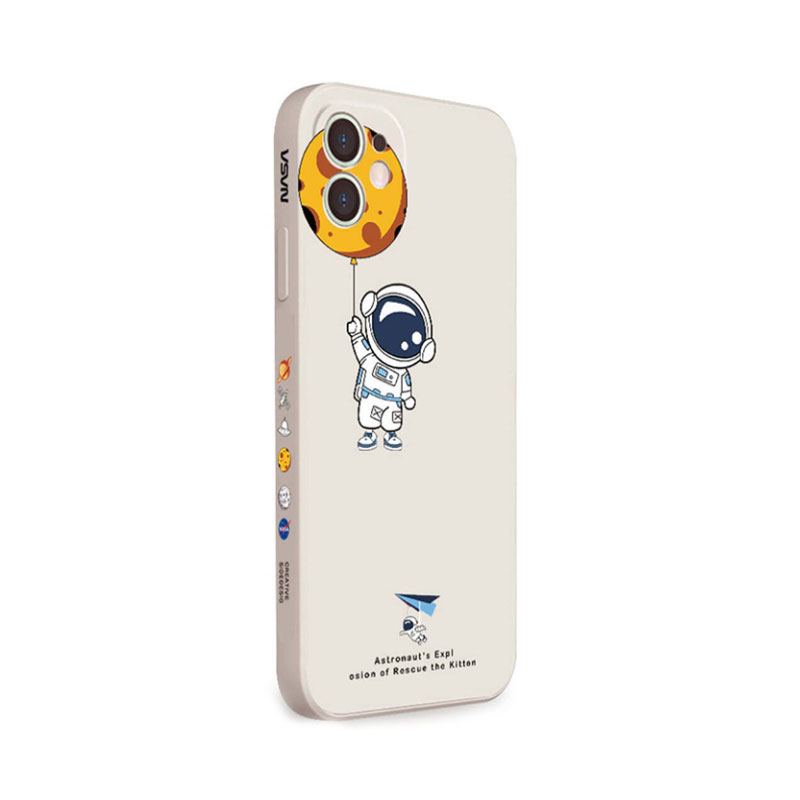 Astronaut Nasa Silicone Back Cover (iPhone 14 Pro) creamy