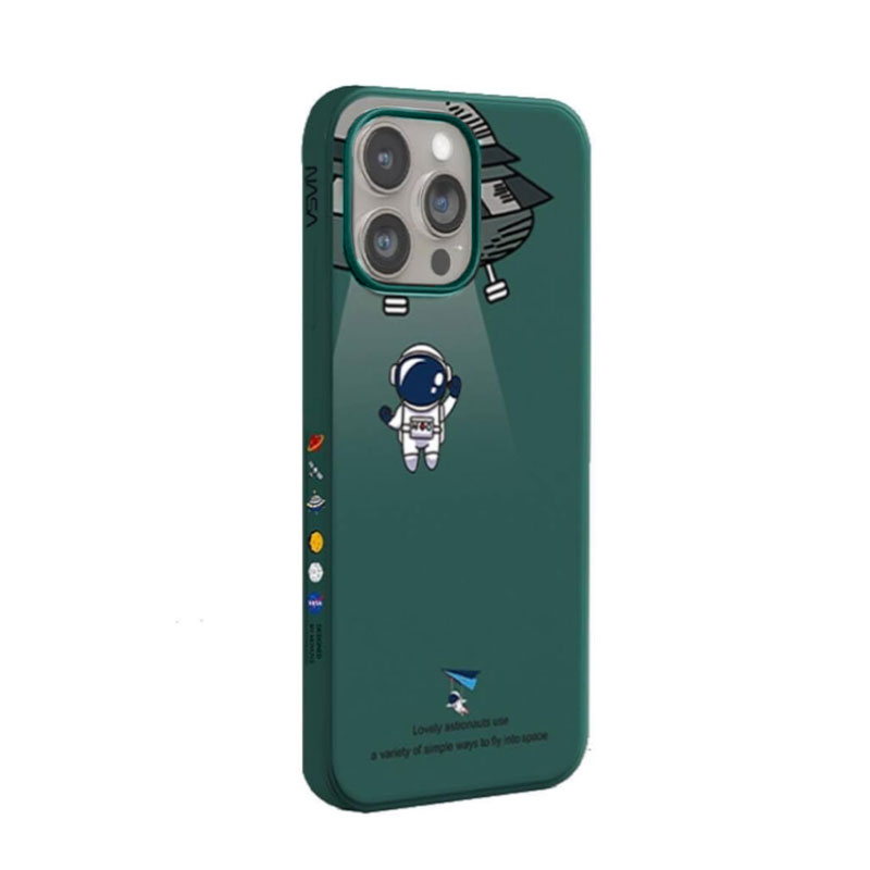 Astronaut Nasa Silicone Back Cover (iPhone 15 Pro Max) dark green