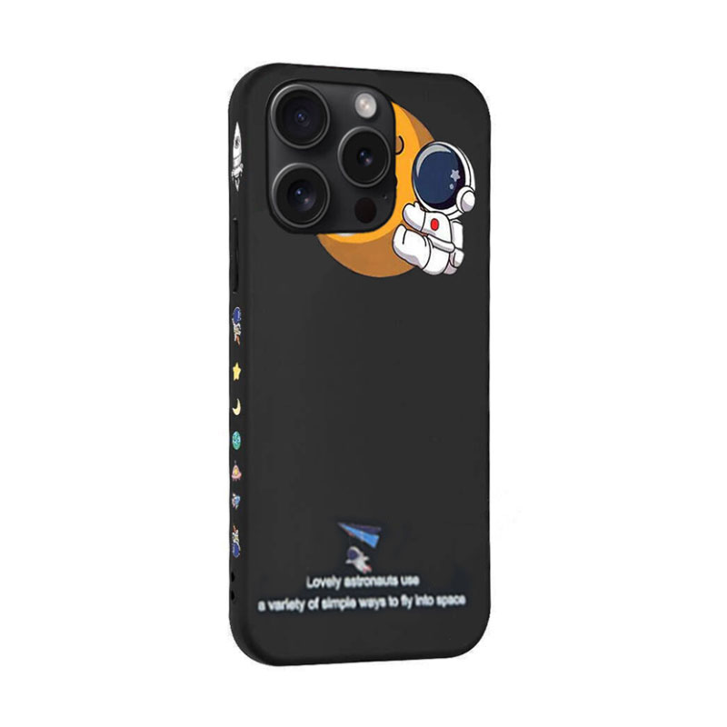 Astronaut Nasa Silicone Back Cover (iPhone 15 Pro) black