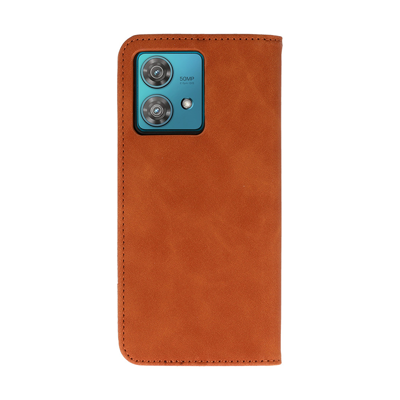 Wonder Prime PU Leather Book Case (Motorola Edge 40 Neo) brown