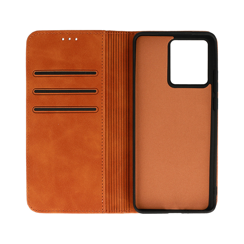 Wonder Prime PU Leather Book Case (Motorola Edge 40 Neo) brown