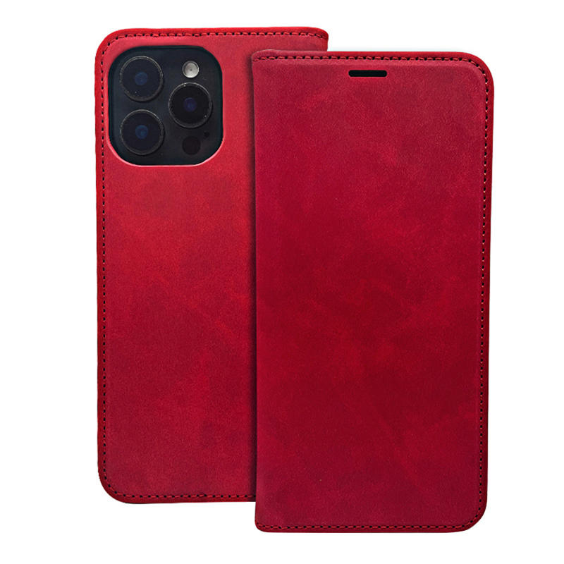 Smart Suede Leather Book Cover (Motorola Moto G24 / G04 / E14) red