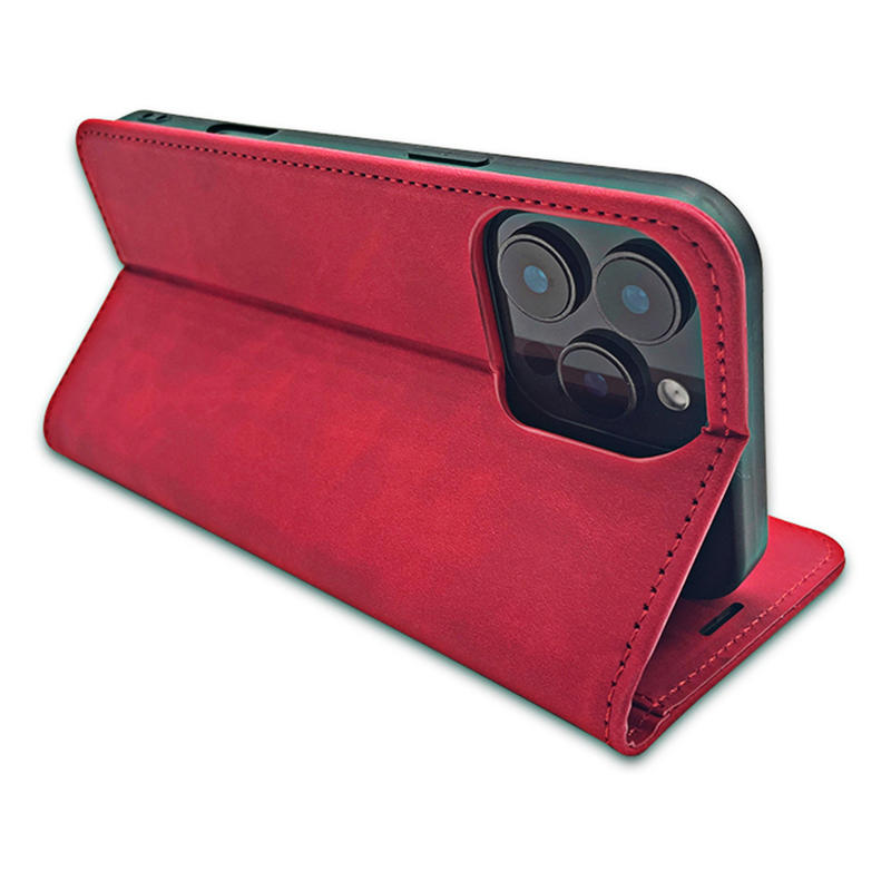 Smart Suede Leather Book Cover (Motorola Moto G24 / G04 / E14) red