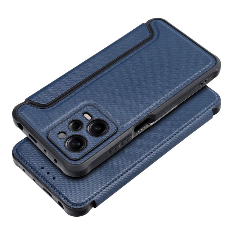 Forcell Razor Carbon Book Cover Case (Xiaomi Poco X5 Pro 5G / Redmi Note 12 Pro 5G) blue