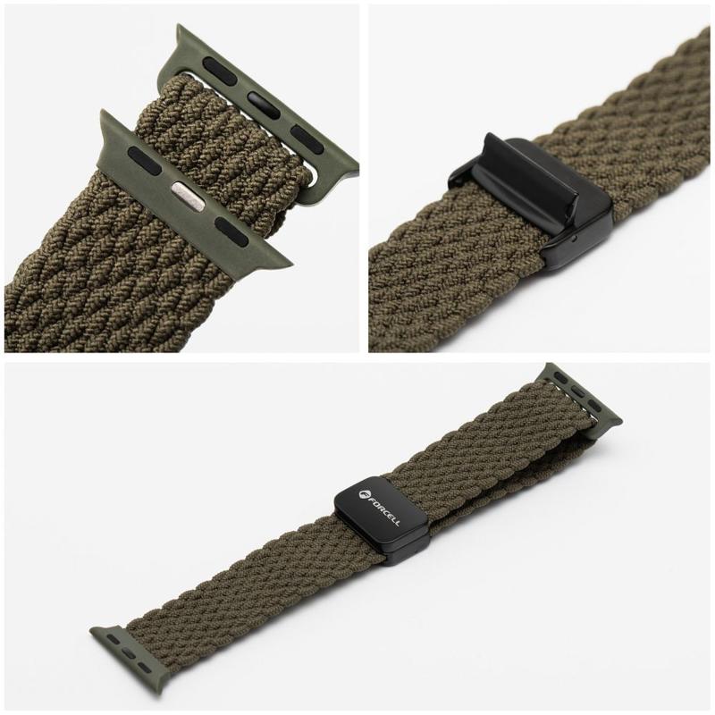 Forcell FA02 Magnetic Nylon Λουράκι (Apple Watch All Models) (42/44/45/49mm) olive green