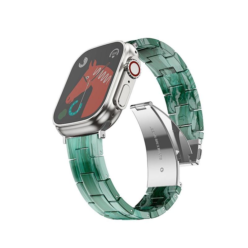 Forcell FA04 Marble Resin Stainless Λουράκι (Apple Watch All Models) (42/44/45/49mm) green