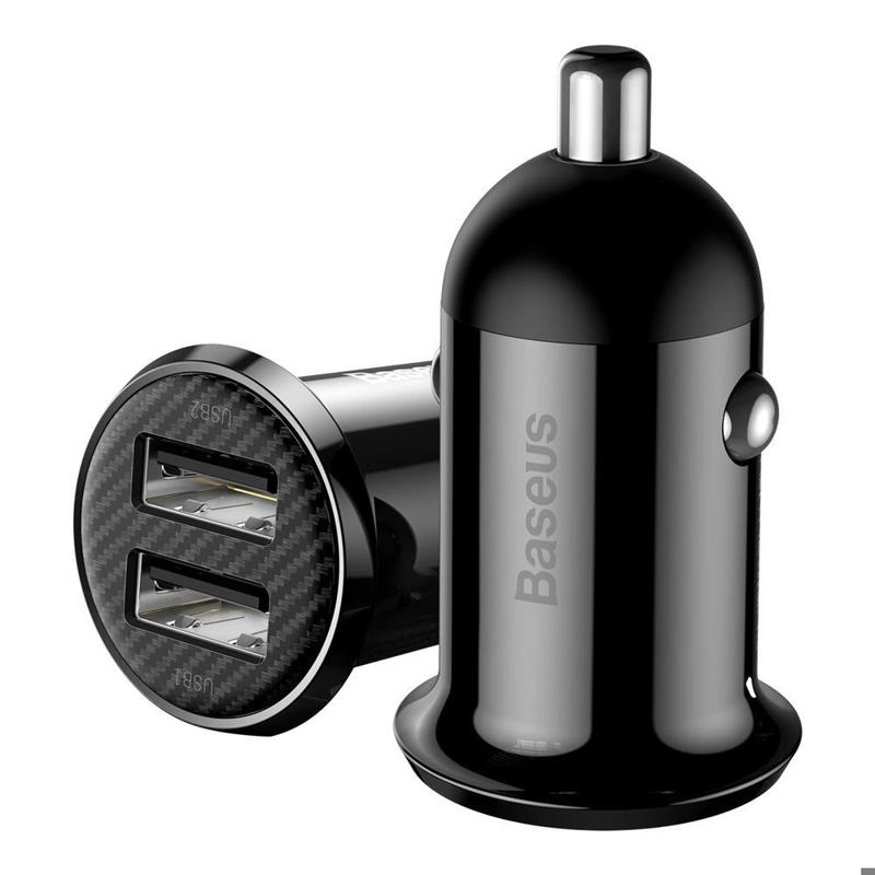 Baseus Grain Pro Car Charger 2x USB 4.8A (CCALLP-01) black