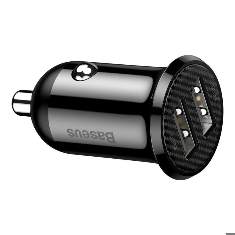 Baseus Grain Pro Car Charger 2x USB 4.8A (CCALLP-01) black