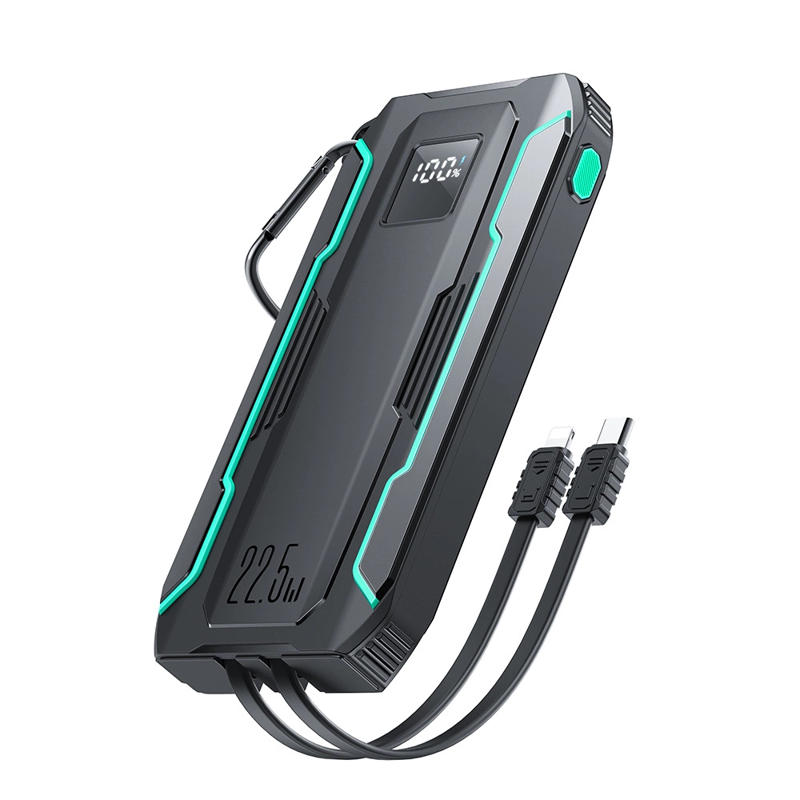 Joyroom JR-L017 22.5W 10000mAh Power Bank built-in Type-C / Lightning Cables (black)