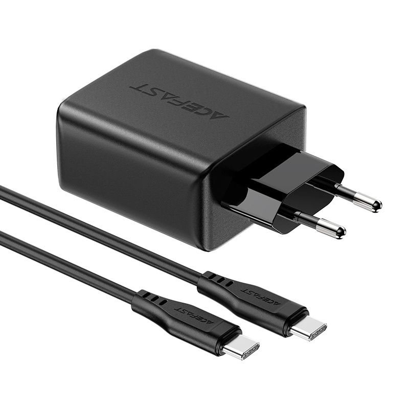 Acefast A13 Wall Charger 2x Type-C / USB-A 65W PD QC3.0 AFC FCP (with Type-C Cable 1.2m) black