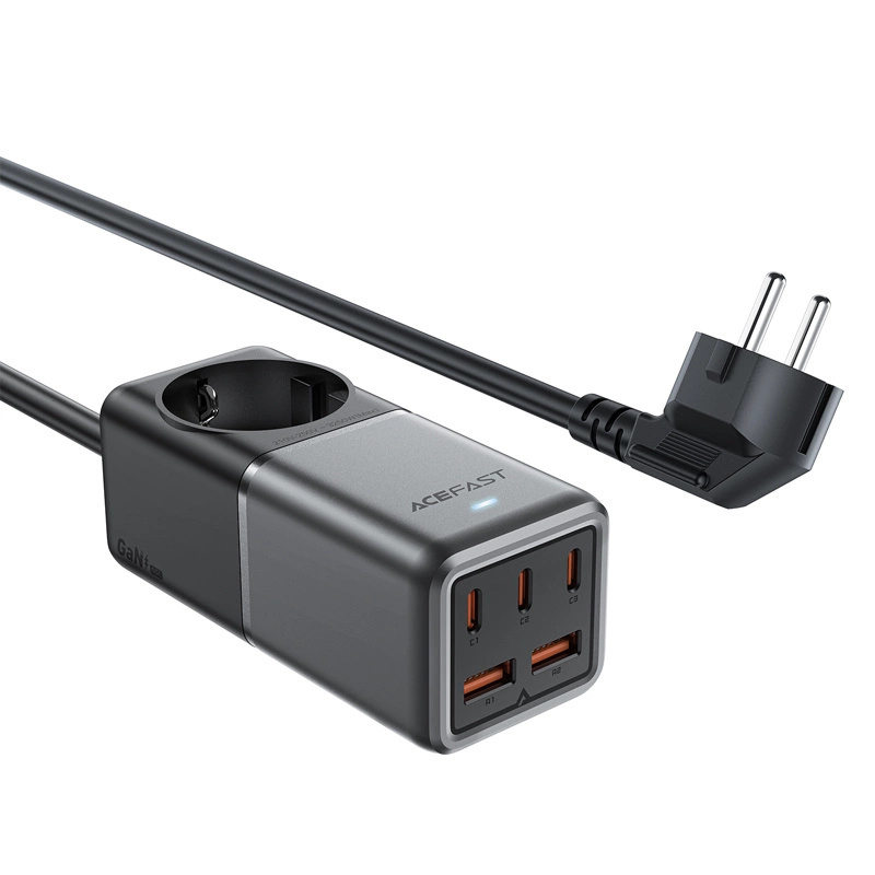 Acefast Z2 GaN 75W PD Wall Charger 3x Type-C / 2x USB-A (black-gray)