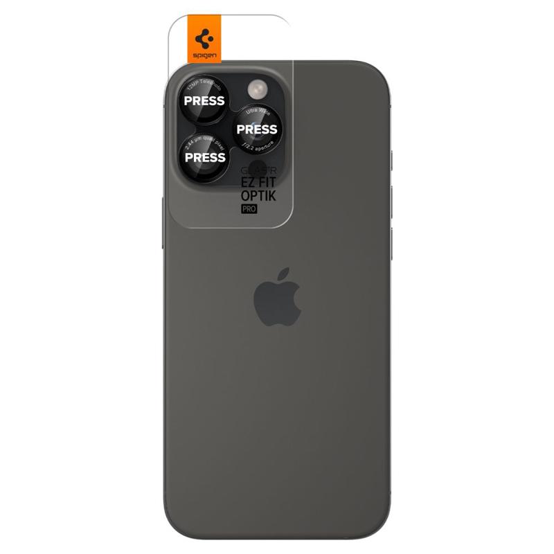 Spigen Optik EzFit 2x Lens Shield (iPhone 16 Pro-Pro Max / 15 Pro-Pro Max / 14 Pro-Pro Max) black