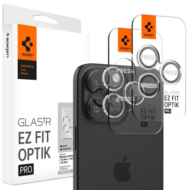 Spigen Optik EzFit 2x Lens Shield (iPhone 16 Pro-Pro Max / 15 Pro-Pro Max / 14 Pro-Pro Max) clear