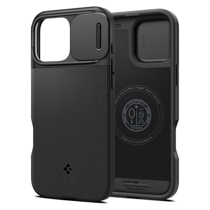 Spigen® Optik Armor (MagFit) ACS08015 Case (iPhone 16 Pro Max) black