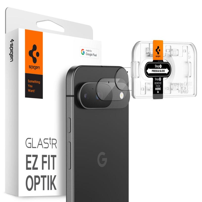 Spigen® Optik.Tr ”Ez Fit” Camera Protector 2-Pack (Google Pixel 9 / 9 Pro) clear