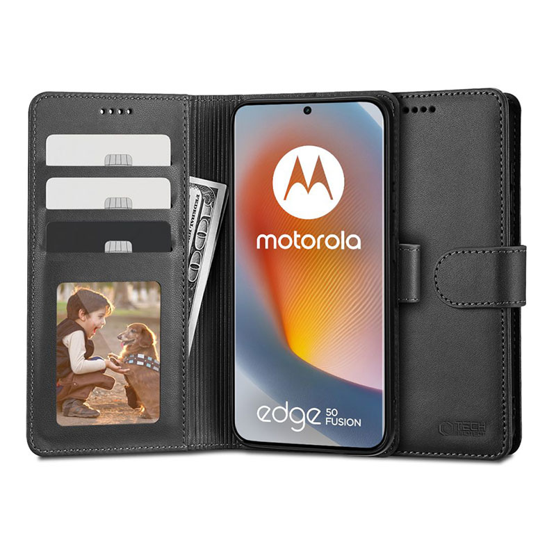 Tech-Protect Wallet Stand Book Case (Motorola Edge 50 Fusion) black