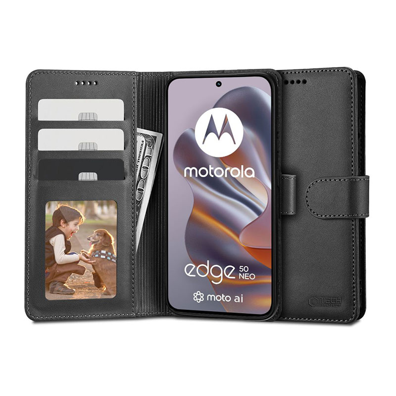 Tech-Protect Wallet Stand Book Case (Motorola Edge 50 Neo) black