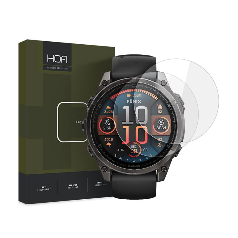 Hofi Glass Pro+ 2x Pack Tempered Glass (Garmin Fenix 8) (47mm) clear