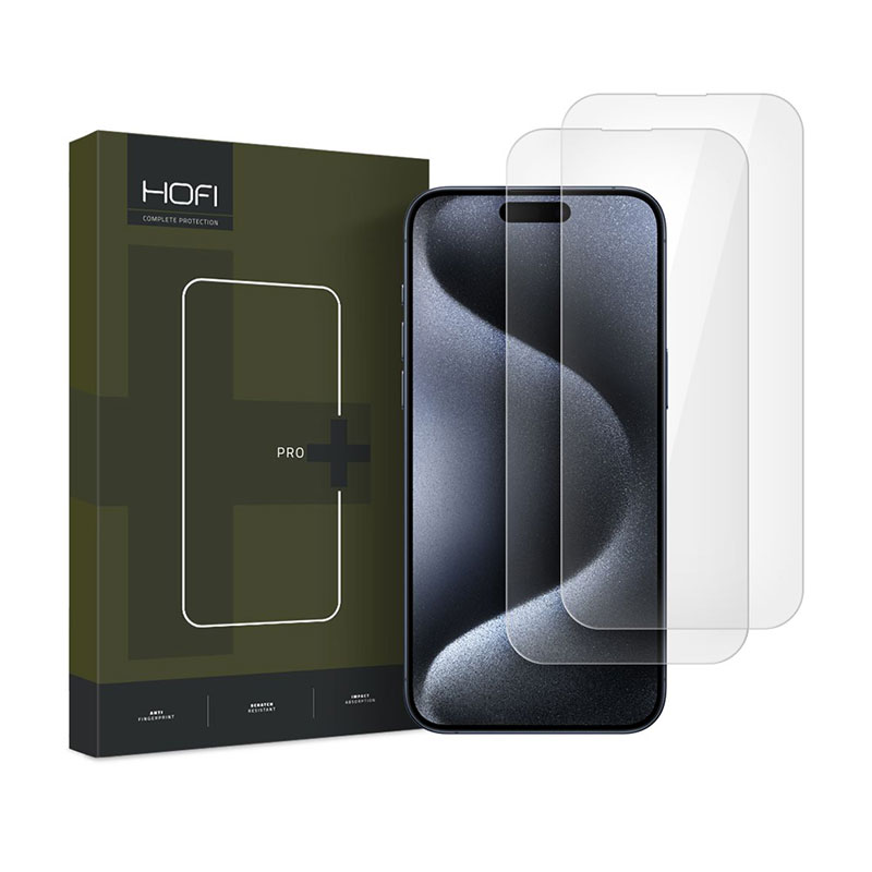 Hofi Glass Pro+ 2x Pack Full Face Tempered Glass (iPhone 16 Pro Max) black