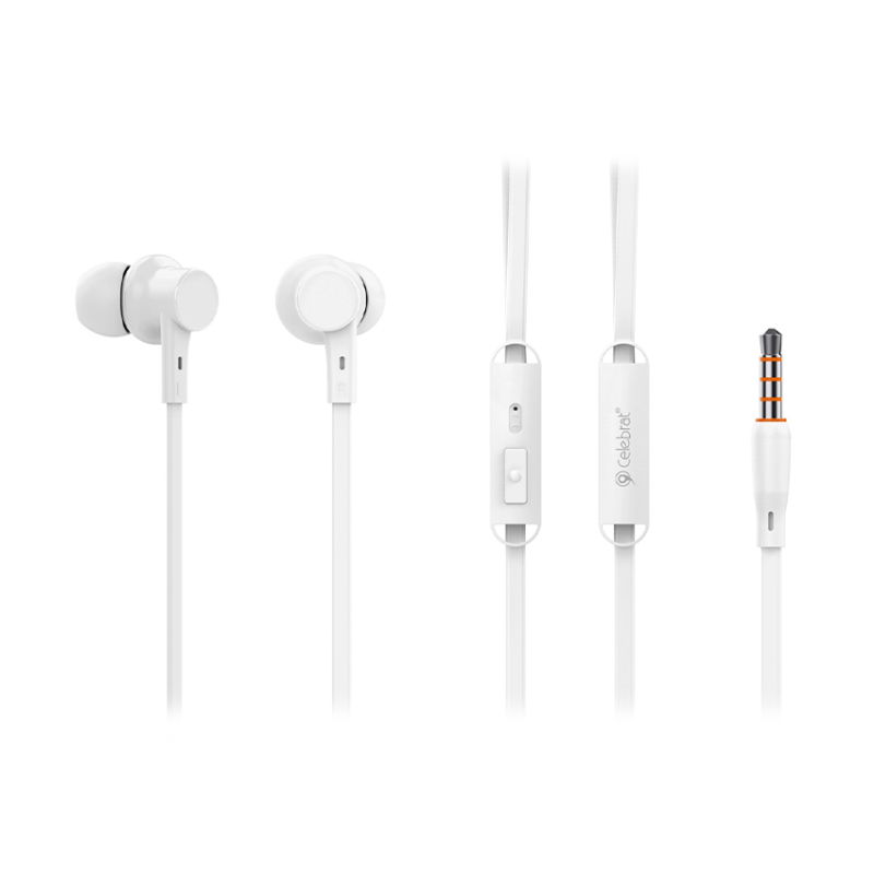 Celebrat G19 Ακουστικά Handsfree με μικρόφωνο 3.5mm (white)