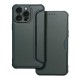 Forcell Razor Carbon Book Cover Case (iPhone 16 Pro Max) dark green