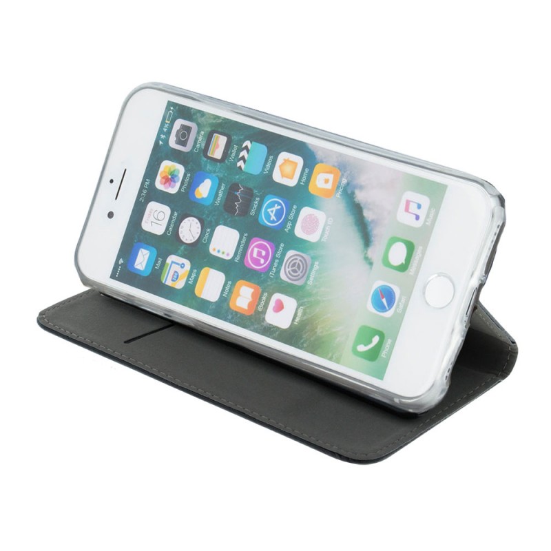 Smart Magnetic Leather Book Cover (iPhone 16) black