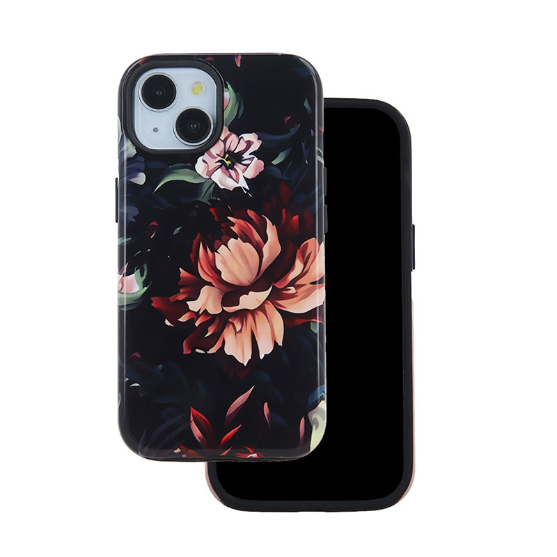 Decor Hybrid Armor Back Cover Case (iPhone 16 Pro) Peony