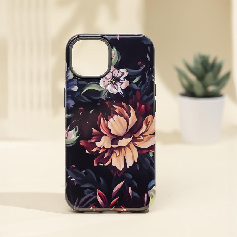 Decor Hybrid Armor Back Cover Case (iPhone 16 Pro) Peony