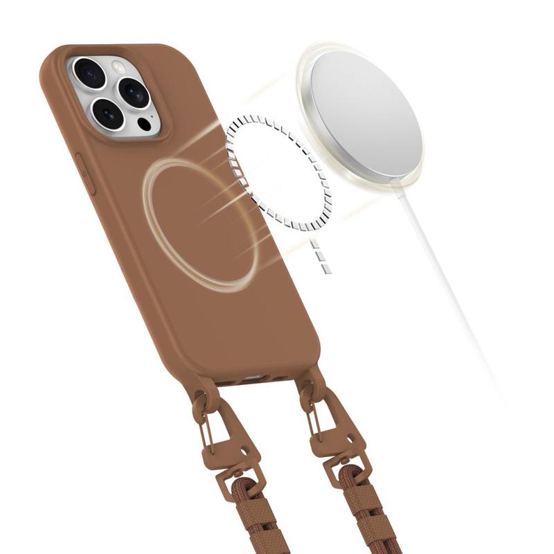 Tech-Protect Magnecklace Magsafe Back Case (iPhone 15 Pro) chocolate brown Tech-Protect Magnecklace Magsafe Back Case (iPhone 15 Pro) chocolate brown
