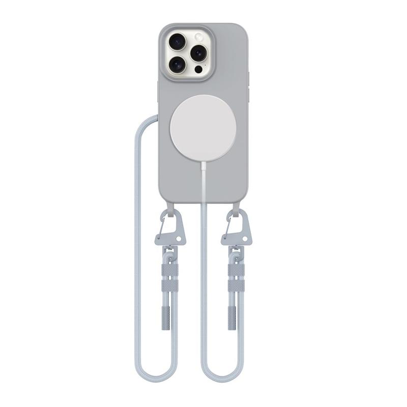 Tech-Protect Magnecklace Magsafe Back Case (iPhone 15 Pro) crayon grey Tech-Protect Magnecklace Magsafe Back Case (iPhone 15 Pro) crayon grey