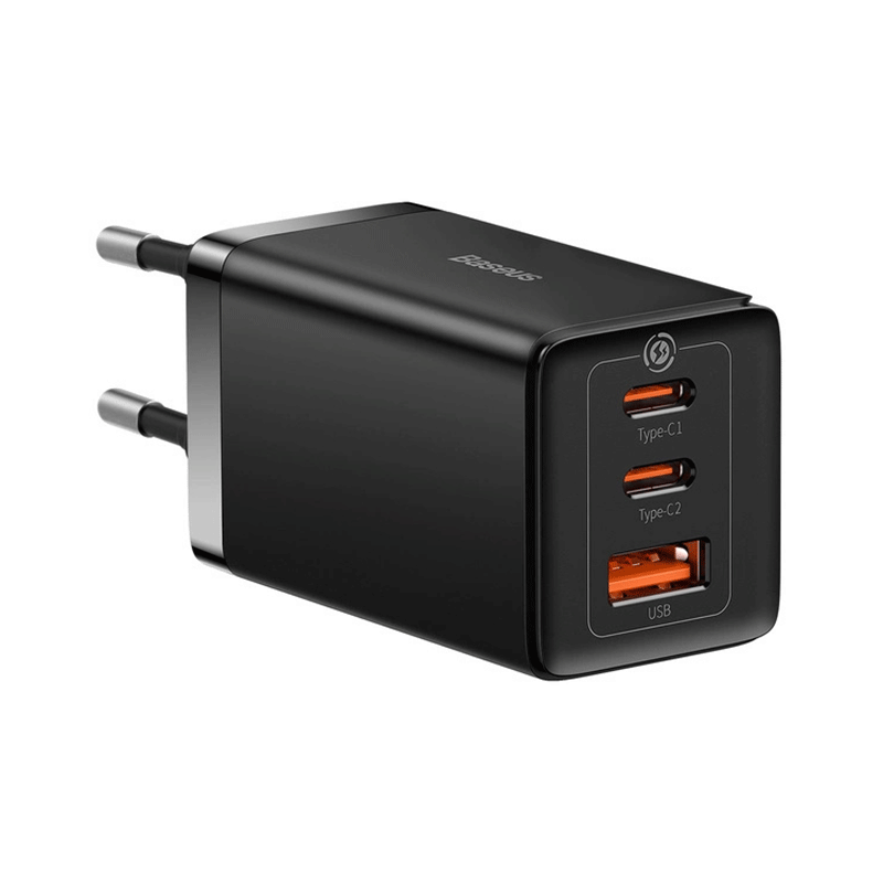 Baseus GaN5 Pro Fast Charger 2x Type-C / 1x USB-A 65W + Type-C Type-C 100W Cable 1m (black)