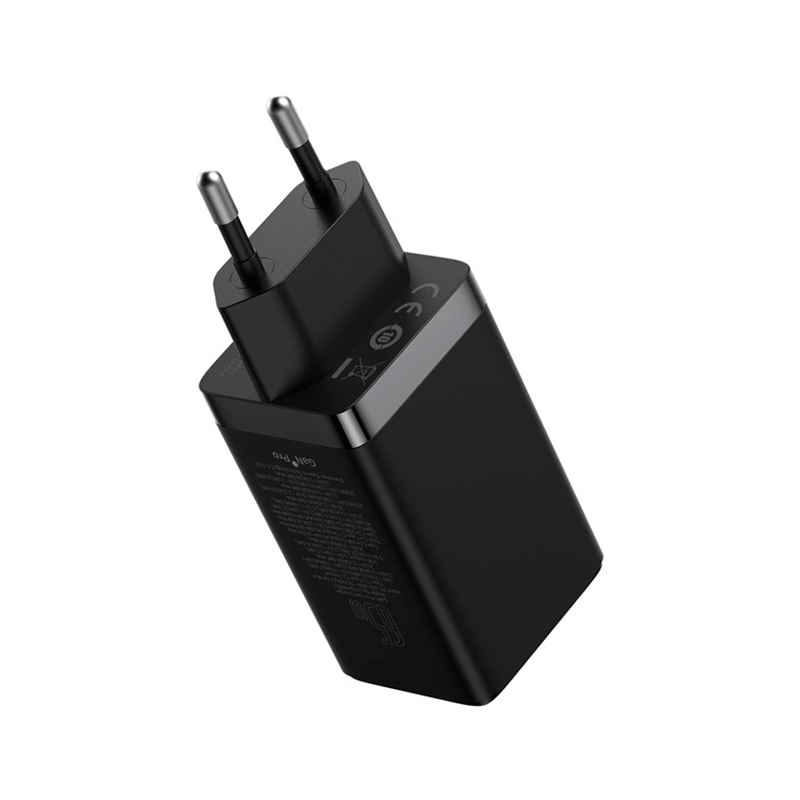 Baseus GaN5 Pro Fast Charger 2x Type-C / 1x USB-A 65W + Type-C Type-C 100W Cable 1m (black)