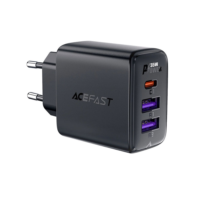 Acefast A57 35W GaN Wall Charger PD 2x Type-C / USB-A (black)