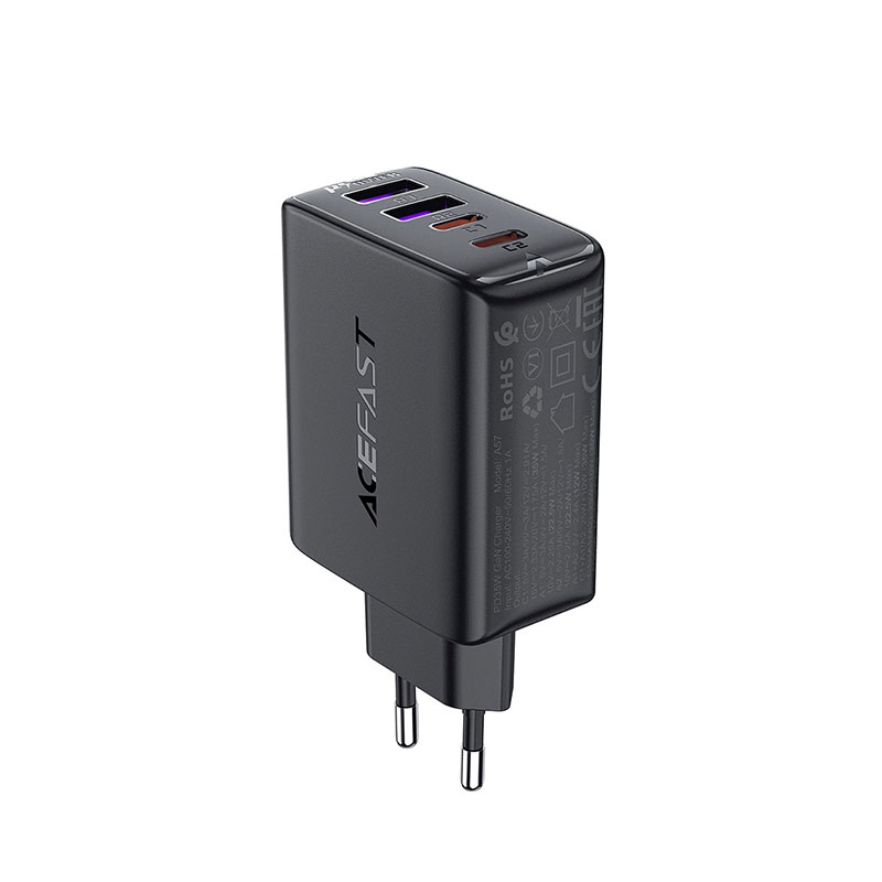 Acefast A61 45W GaN Wall Charger PD 2x Type-C / 2x USB-A (black)