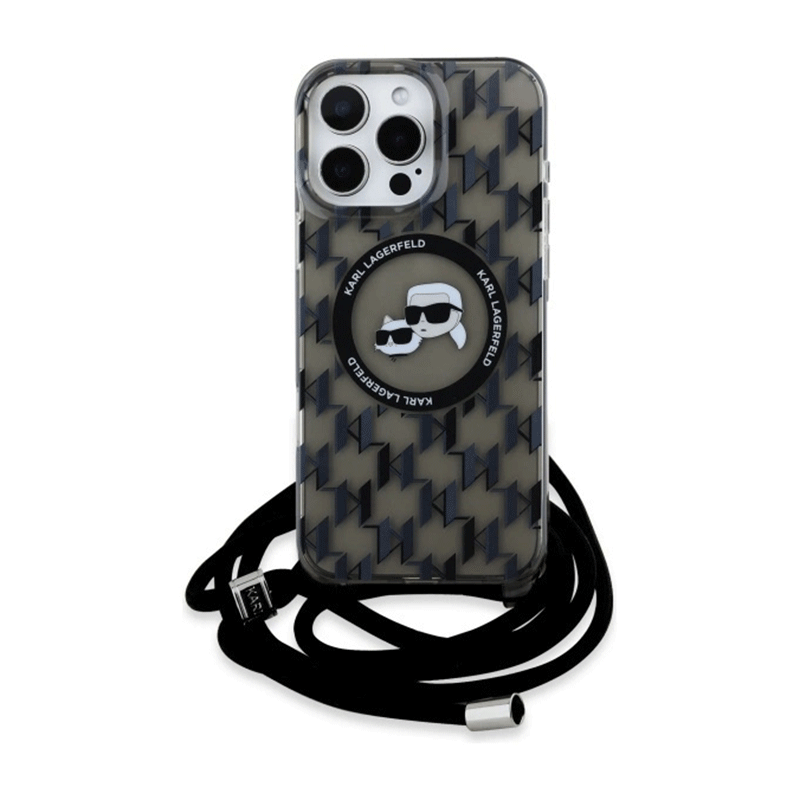 Karl Lagerfeld IML Crossbody Monogram Karl & Choupette Head MagSafe Case (iPhone 16 Pro Max) black