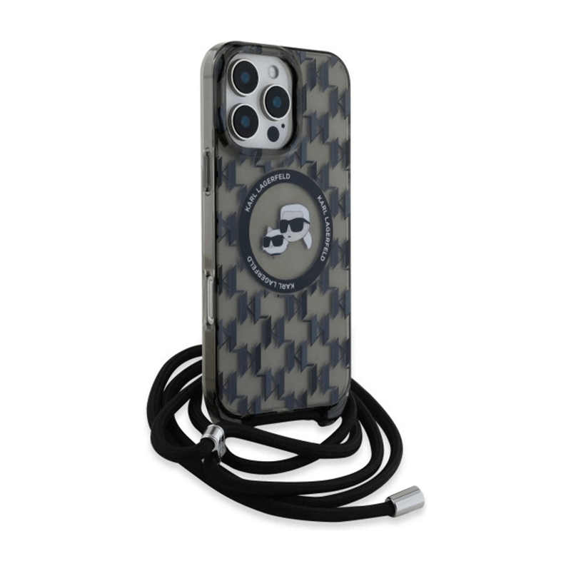 Karl Lagerfeld IML Crossbody Monogram Karl & Choupette Head MagSafe Case (iPhone 16 Pro Max) black